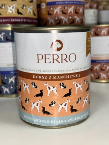 PERRO Karma mokra Dorsz z marchewką 800g 