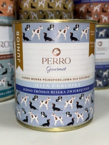 PERRO Karma mokra Gourmet Jeleń z gruszką dla szczeniąt 800g 