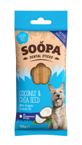 SOOPA Dental Stick dla psa – Kokos i Nasiona Chia (100g)
