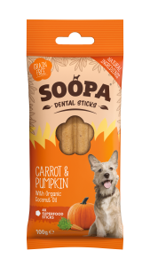 SOOPA Dental Stick dla psa – Marchewka i Dynia (100g)
