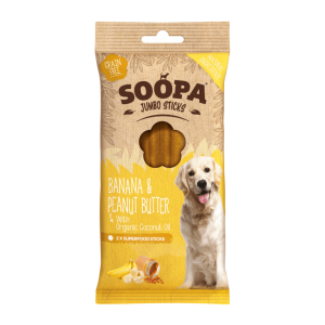 SOOPA Jumbo Dental Stick dla psa – Banan i Masło Orzechowe (170g)