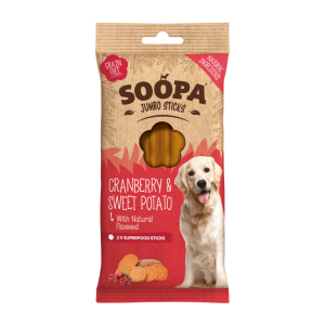 SOOPA Jumbo Dental Stick dla psa – Żurawina i Batat (170g)