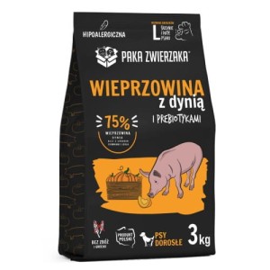 Paka Zwierzaka - Karma sucha Wieprzowina z dynią "L" 3kg   