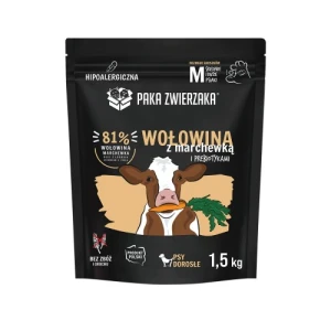 Paka Zwierzaka - Karma sucha Wołowina z marchewką "M" 1,5kg
