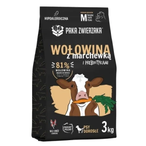 Paka Zwierzaka - Karma sucha Wołowina z marchewką "M" 3kg 