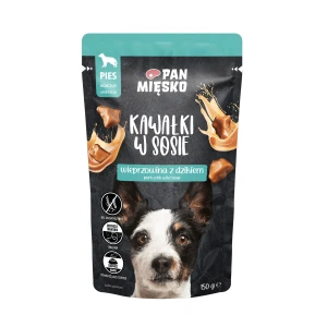 Karma mokra dla psa Pan Mięsko - Kawałki w sosie Wieprzowina z dzikiem (dorosły) 150 g