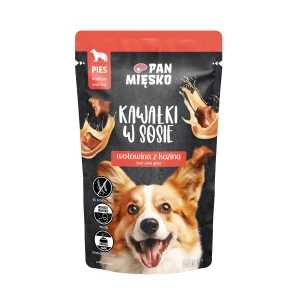 Karma mokra dla psa Pan Mięsko - Kawałki w sosie Wołowina z koziną (dorosły) 150 g 