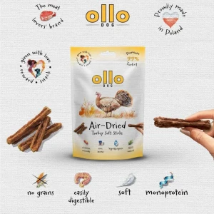 Ollo - Air-dried soft Turkey sticks - przysmaki dla psa z Indyka 80g