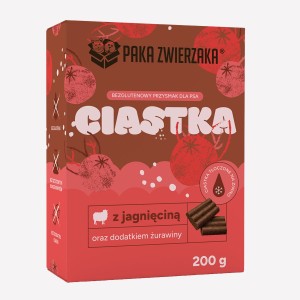Paka Zwierzaka - Ciastka dla psa  Jagnięcina z żurawiną 200g
