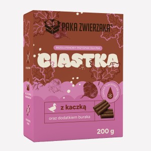 Paka Zwierzaka - Ciastka dla psa Kaczka z burakiem 200g
