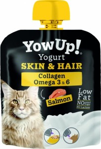 YOW UP! SKÓRA & SIERŚĆ JOGURT DLA KOTA Z ŁOSOSIEM 85G 