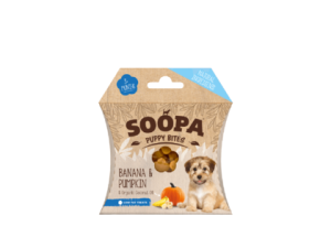 SOOPA Szczeniak Bites dla psa – Banan i Dynia (50g)