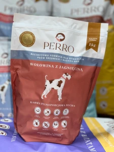 Karma sucha Wołowina z jagnięciną – bezzbożowa formuła dla psów dorosłych średnich i dużych ras 1kg
