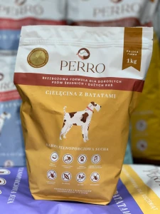 Karma sucha Cielęcina z batatami – bezzbożowa formuła dla psów dorosłych średnich i dużych ras 1kg