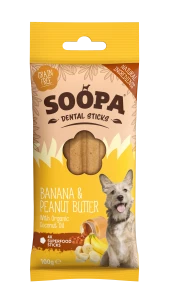 SOOPA Dental Stick dla psa – Banan i Masło Orzechowe (100g)
