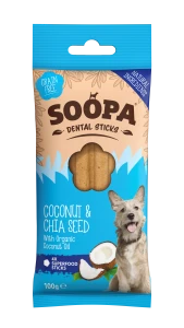 SOOPA Dental Stick dla psa – Kokos i Nasiona Chia (100g)
