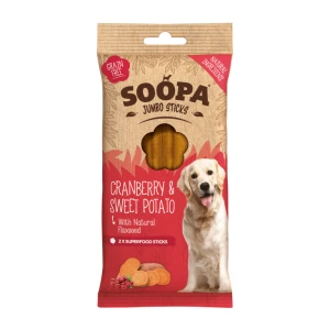 SOOPA Jumbo Dental Stick dla psa – Żurawina i Batat (170g)