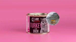 Karma mokra dla kociąt John Dog for Cats mus indyk i kaczka 200g   