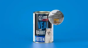 Karma mokra dla kociąt John Dog for Cats mus cielęcina i królik 400g  