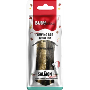 Bubalicious XMAS Baton ze skóry dorsza z dodatkiem łososia, żurawiny i rozmarynu 12cm