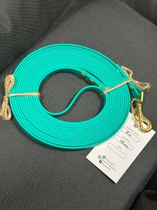 Linka treningowa 5m 13mm turkusowa  + mosiężne okucia