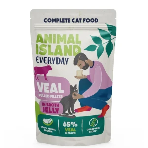 Animal Island - saszetka dla kota EVERYDAY Szarpane fileciki w galaretce z rosołu 1x85g - Cielęcina
