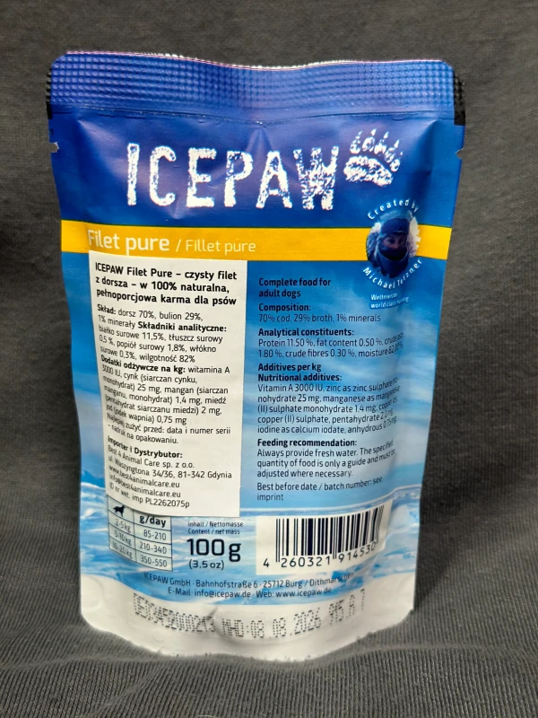 Icepaw High Premium - czysty dorsz dla psów 100% (100g)