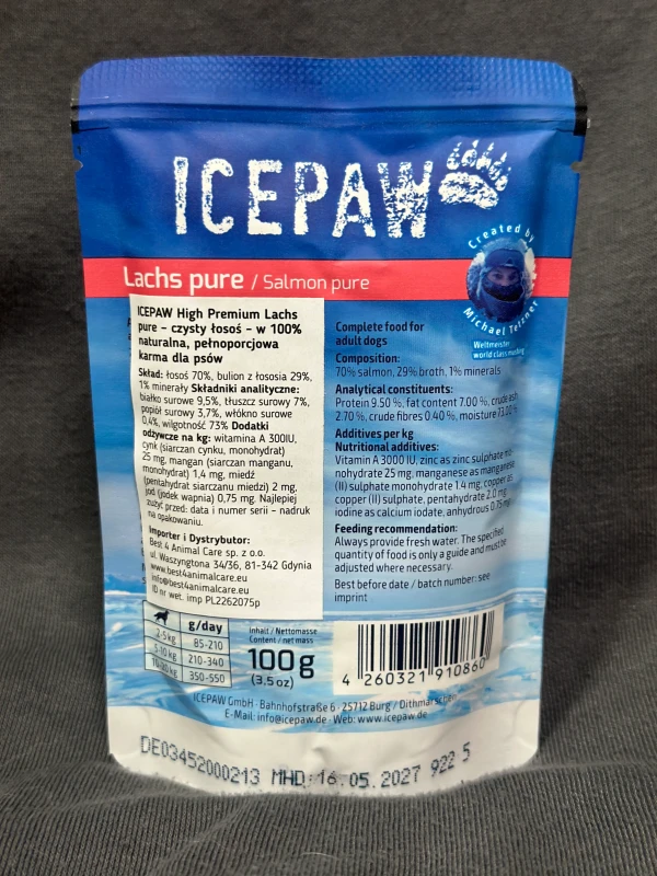 Icepaw High Premium - czysty łosoś dla psów 100% (100g)
