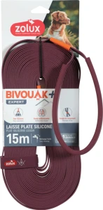 ZOLUX Smycz płaska dla psa silikonowa BIVOUAK czerwona 15m  