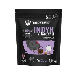 Paka Zwierzaka - Karma sucha Indyk z kaczką "S" 1,5kg  