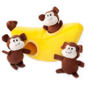 ZippyPaws pluszowa norka Banan z małpkami