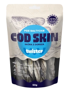 Twister ze skóry dorsza 50g trzypsy psie bałtyckie