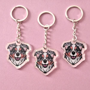 Brelok Owczarek Australijski Merle (brązowe oczy)