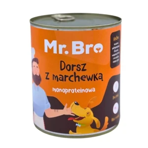 Mr. Bro Monoproteinowa karma  - Dorsz z Marchewką 800g 