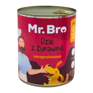 Mr. Bro Monoproteinowa karma  - Dzik z Żurawiną 800g  