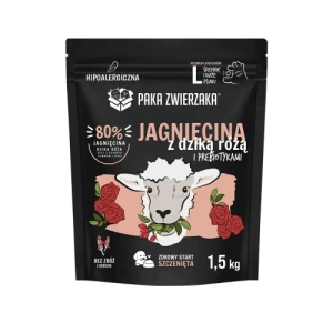 Paka zwierzaka - Karma sucha Jagnięcina z dziką różą PUPPY L 1,5kg