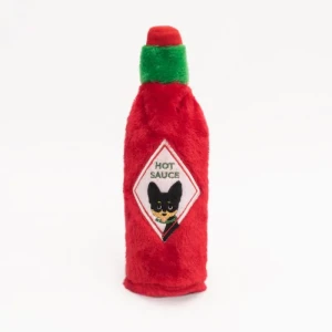 ZippyPaws - pluszowa trzaskająca butelka Hot Sauce Pupbasco