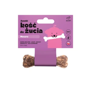 Azanki Kość do żucia MOCARZ z łososiem, granatem i prebiotykiem PUPPY 10cm