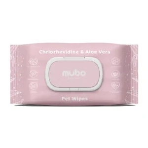Mubo Chlorhexidine & Aloe Vera Pet Wipes 40szt. - chusteczki z chlorheksydyną i aloesem dla psa i kota, 20x30cm