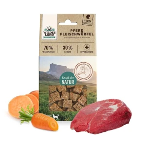WILDES LAND DOG Fleischwürfel Pferd – kostki z mięsa koniny – przysmaki dla psów (100g)