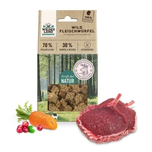 WILDES LAND DOG Fleischwürfel Pferd – kostki z mięsa jelenia i sarny – przysmaki dla psów (100g)