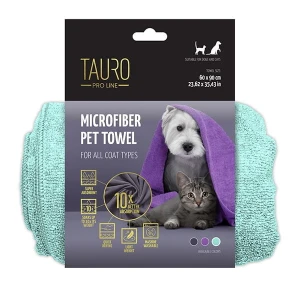 Tauro Pro Line - Ręcznik z mikrofibry dla psów i kotów 80x120 cm, miętowy