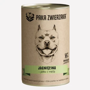 Paka Zwierzaka - Karma mokra dla psa Jagnięcina i jabłko z miętą 400g