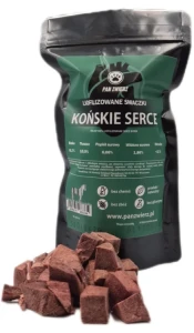 PanZwierz - Liofilizowane smaczki z końskich serc dla psa i kota - 70g