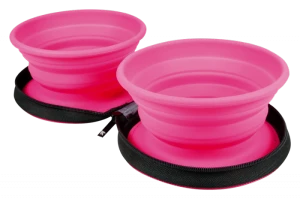 Kiwi Walker TRAVEL DOUBLE BOWL zestaw misek turystycznych różowych