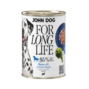 John Dog - Karma mokra dla psa Konina z kwiatostanem karczocha For Long Life John Dog 400g