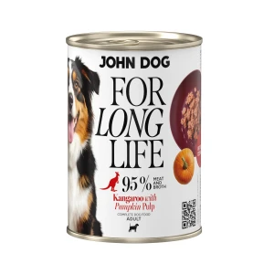 John Dog - Karma mokra dla psa Kangur z miąższem dyni For Long Life John Dog 400g