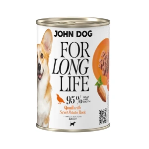John Dog - Karma mokra dla psa Przepiórka z korzeniem batata For Long Life John Dog 400g