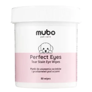 Mubo Perfect Eye Tear Stain Eye Wipes 80szt. - płatki do usuwania zacieków i przebarwień pod oczami psa i kota