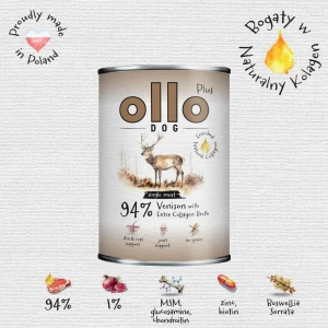 Ollo Plus Kolagen Jeleń - karma mokra dla psa 400g